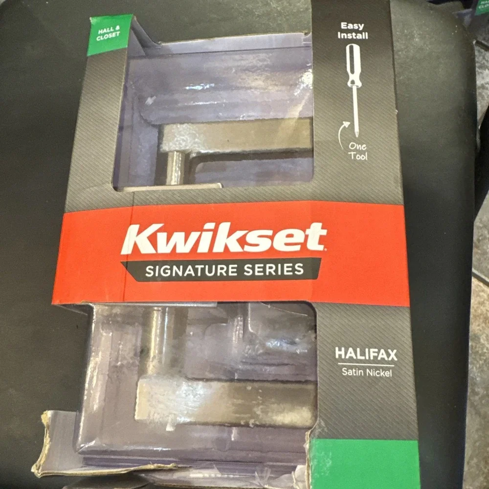 Kwikset Halifax‎ Square Hall/Closet Door lever Satin Nickel 97200-854